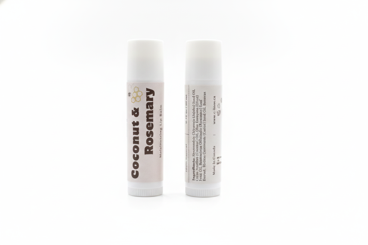 Natural and moisturizing Lip Balm - Coconut w/ Rosemary (Pack of 3)