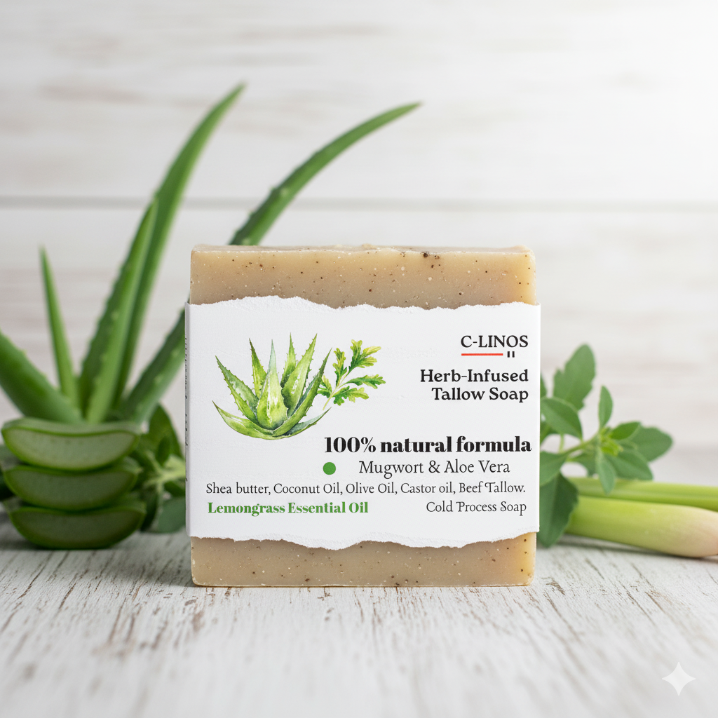 Mugwort & Aloe Vera Soap with Lemongrass Scent