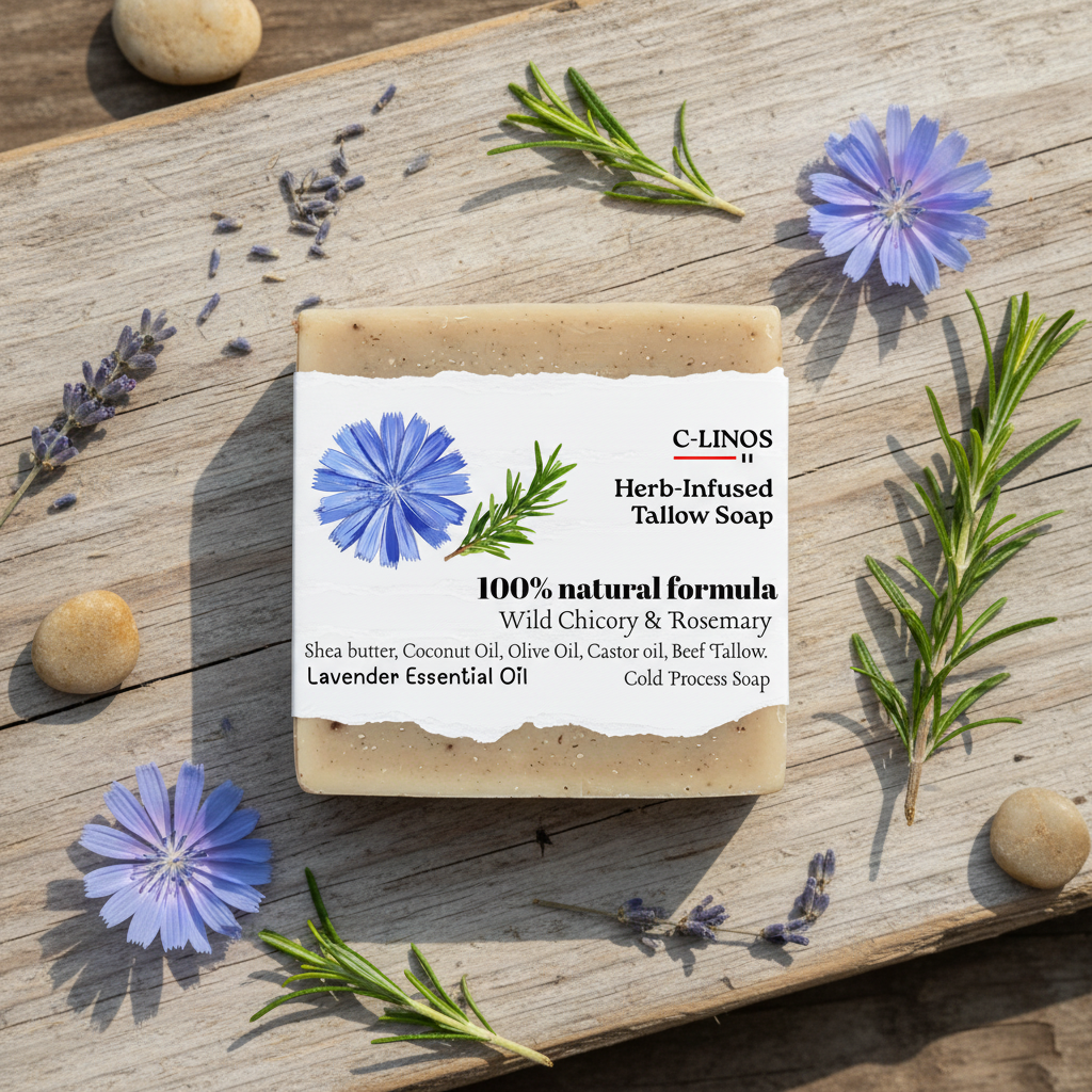 Wild Chicory & Rosemary Soap with Lavender scent