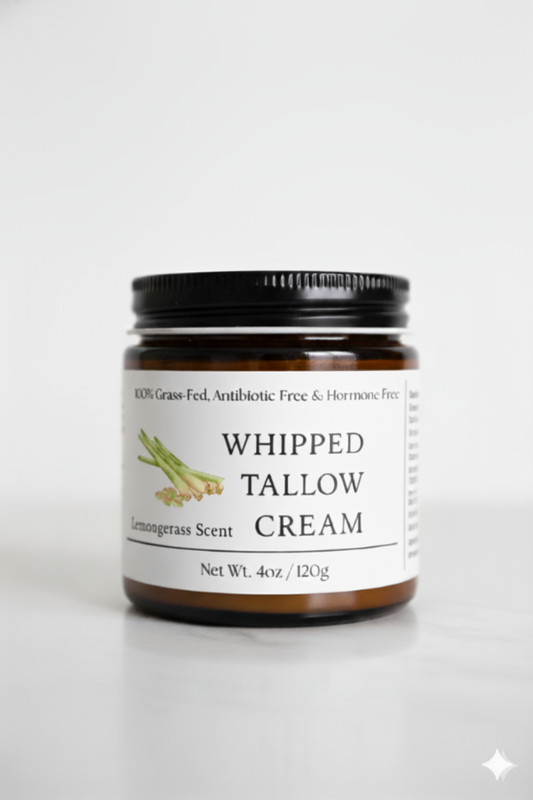 4 oz Whipped Tallow Cream - Lemongrass Scent
